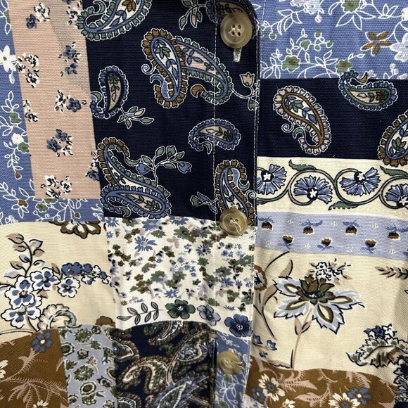Cottagecore Floral Patchwork Jacket Blue Grandma Patchwork Country PS Tog Shop - Picture 6 of 10